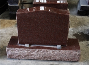 Indian Red American Upright Die and Base Monument
