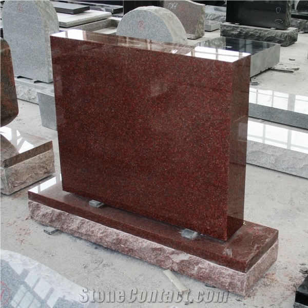 Indian Red American Upright Die and Base Monument