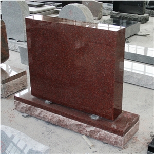 Indian Red American Upright Die and Base Monument