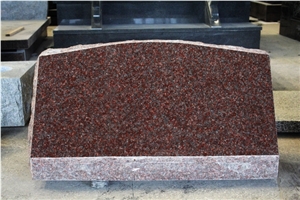 Indian Red Granite Polished Cemetery Slant Marker Tombstone