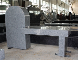 Light Gray G633 Granite Cemetery Bench，Monument & Tombstone Bench