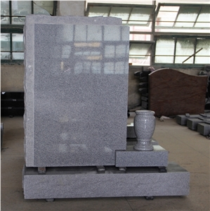 Light Gray G633 Polished Upright Tombstone & Monument