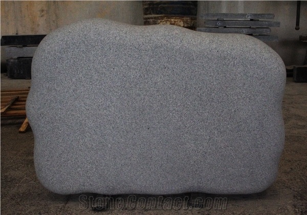Light Gray G633 Steeled Upright Custom Monument & Tombstone