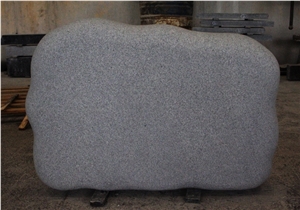 Light Gray G633 Steeled Upright Custom Monument & Tombstone