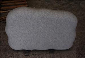 Light Gray G633 Steeled Upright Custom Monument & Tombstone