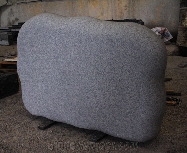 Light Gray G633 Steeled Upright Custom Monument & Tombstone