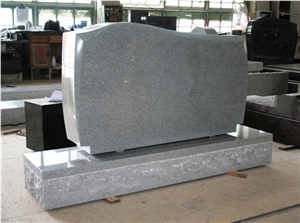Light Gray Polished Upright Tombstone & Monument