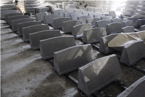 Light Grey G633 Polished Cemetery Slant Marker Monument