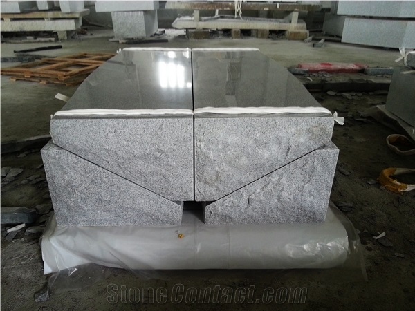 Light Grey G633 Polished Cemetery Slant Marker Monument