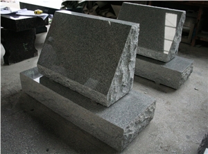 Light Grey G633 Polished Slant Marker Tombstone