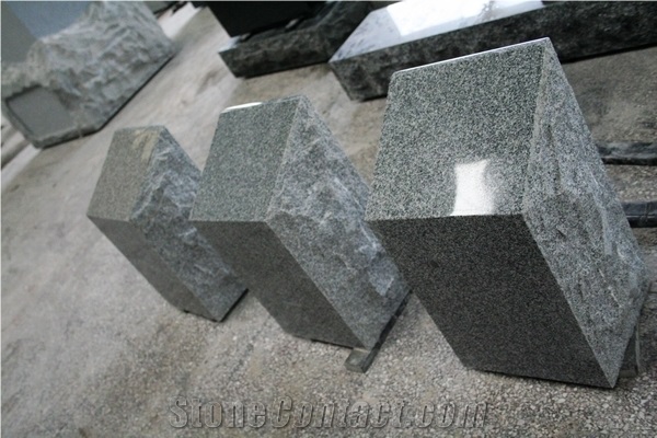 Light Grey G633 Polished Square Cemetery Slant Marker Tombstone