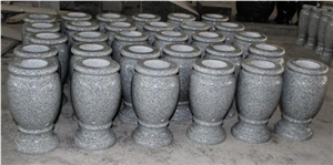 Light Grey G633 Polished Turned Monumental Vases