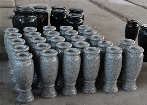 Light Grey G633 Polished Turned Monumental Vases