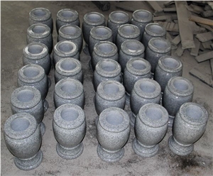 Light Grey G633 Polished Turned Monumental Vases