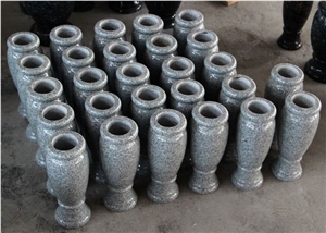 Light Grey G633 Polished Turned Monumental Vases