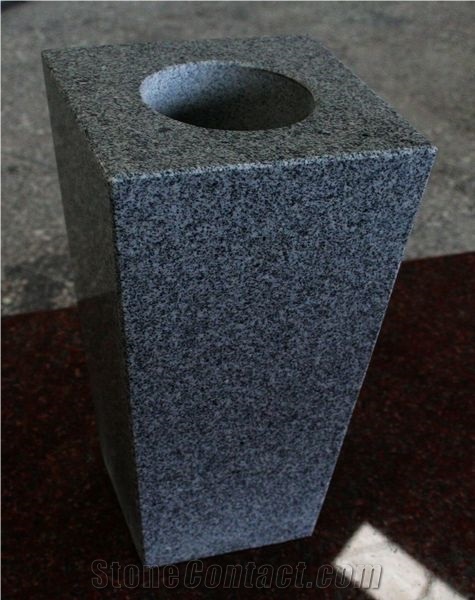 Light Grey Polished G633 Square Monumental Vase