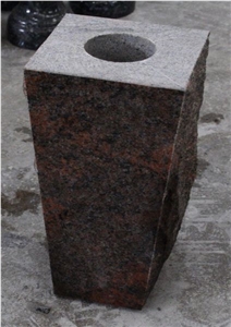 Multicolor Red Polished Square Monumental Vase