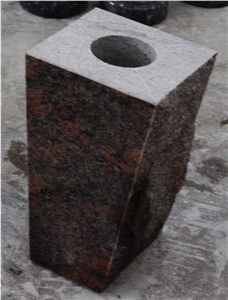Multicolor Red Polished Square Monumental Vase