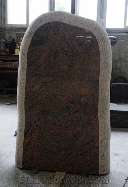 Multicolor Red Polished Upright Monument & Tombstone