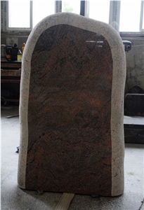 Multicolor Red Polished Upright Monument & Tombstone