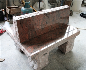 Multicolour Red Granite Monument & Tombstone Cemetery Bench