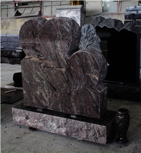 Paradiso American Upright Double Heart Monument & Tombstone