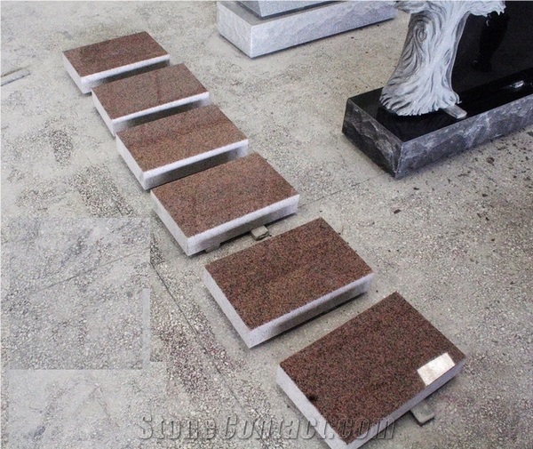 Shandong Imperial Rose Granite Marker Monument & Tombstone