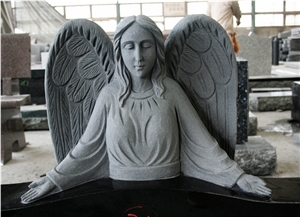 Shanxi Black Polished Angel Tombstone & Monument