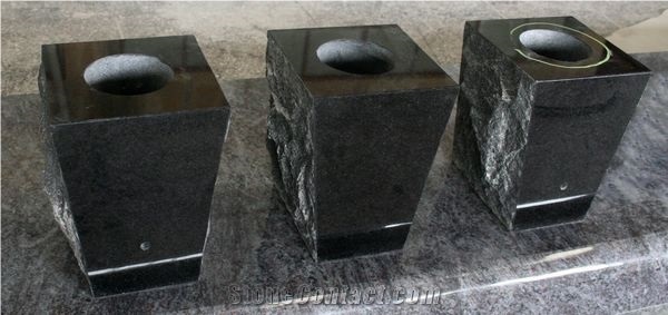 Shanxi Black Polished Square Monumental Vases