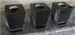 Shanxi Black Polished Square Monumental Vases