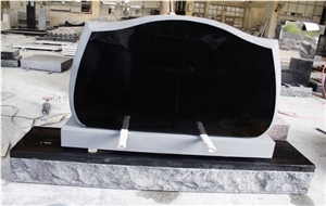 Shanxi Black Polished Upright Tombstone & Monument, Black Granite Monument & Tombstone