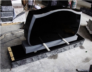 Shanxi Black Polished Upright Tombstone & Monument, Black Granite Monument & Tombstone