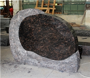 Tan Brown Boulder Polished American Monument & Tombstone
