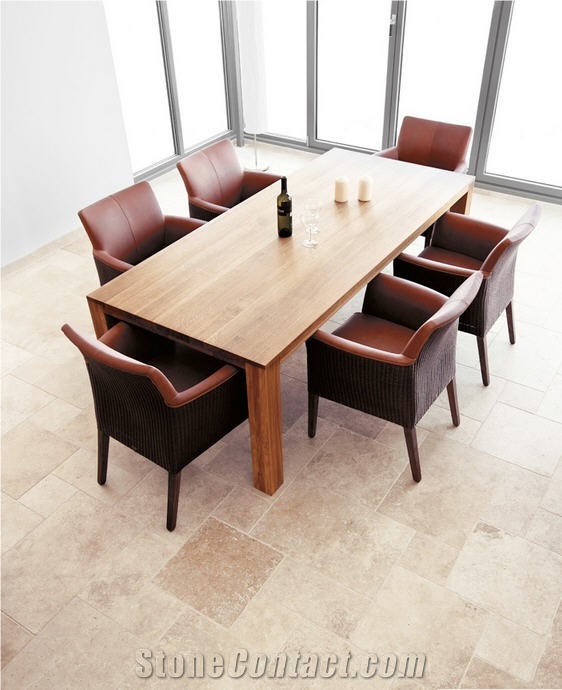 Travertino Tuscany Beige Roman Pattern, Floor Tiles