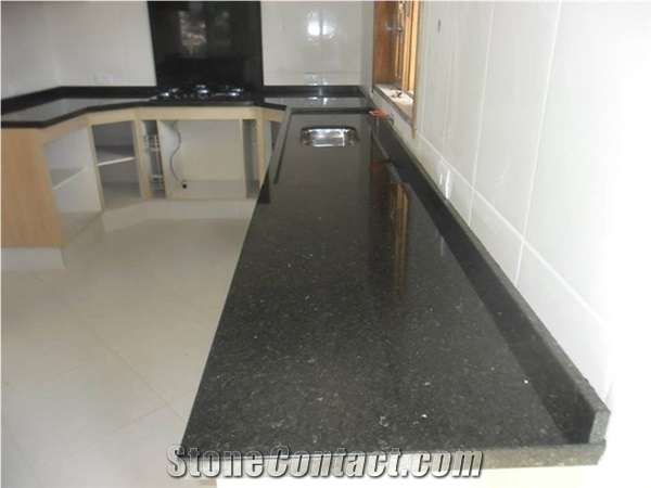 Black Galaxy Granite Countertops,India Black Granite Kitchen Tops