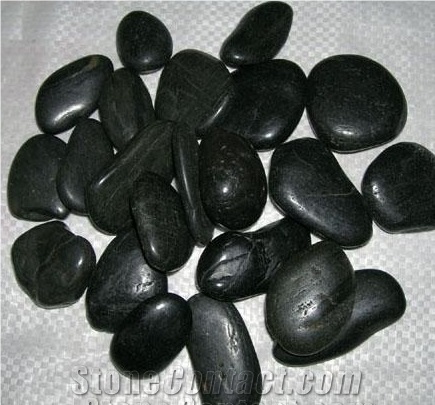 Black Marble Pebble Stone,Natural Black River Stone,Beautiful Polished Black Pebble Stone