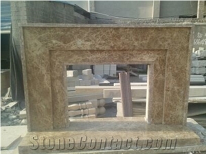 Emperador Light Marble Fireplace,Spain Brown Marble Fireplace Insert,Hand Craved Beautiful Fireplace Mentel