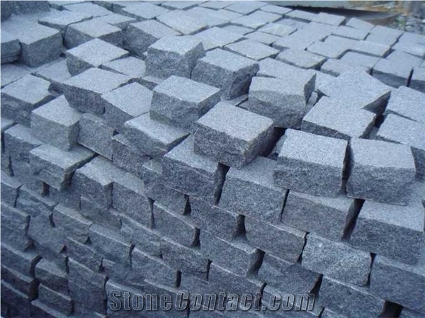G654 Granite Cube Stone,Padang Dark Paving Stone,G654 Grey Granite Cobble Stone