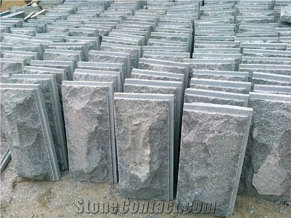 G654 Granite Mushroom Stone,Padang Dark Granite Mushroom Wall Cladding,China Dark Grey Walling
