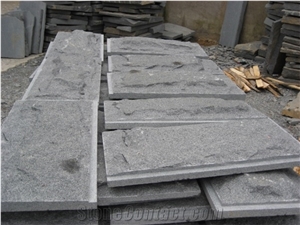G654 Granite Mushroom Stone,Padang Dark Granite Mushroom Wall Cladding,China Dark Grey Walling