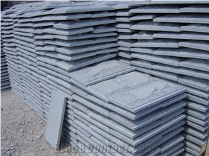 G654 Granite Mushroom Stone,Padang Dark Granite Mushroom Wall Cladding,China Dark Grey Walling