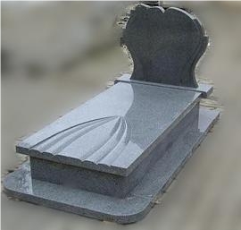 G654 Padang Dark Granite,G654 Impala Grey Granite,Western Style Angel Heart Cross Tombstones & Monuments
