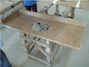 G682 Granite Countertops,China Yellow Kitchen Tops,Rusty Yellow Granite Solid Surface Kitchen Top