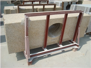 G682 Granite Countertops,China Yellow Kitchen Tops,Rusty Yellow Granite Solid Surface Kitchen Top