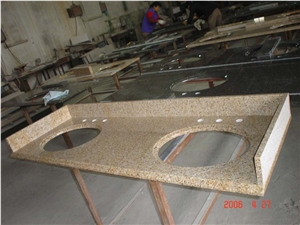 G682 Granite Countertops,China Yellow Kitchen Tops,Rusty Yellow Granite Solid Surface Kitchen Top