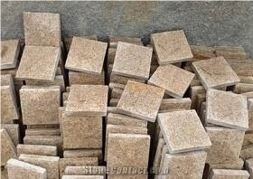 G682 Granite Cube Stone,Rusty Yellow Cobble Stone,China Yellow Granite Paving Stone,G682 Sunset Golden Yellow Granite Mesh Tile