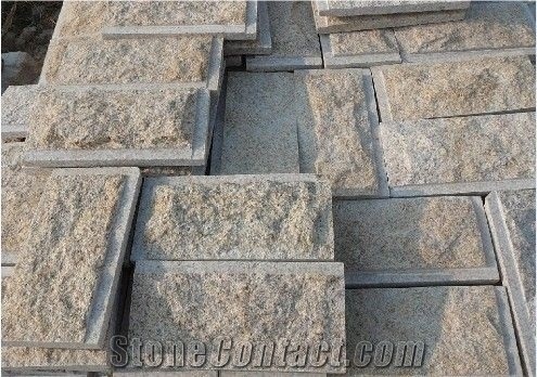 G682 Granite Mushroom Stone,Rusty Yellow Mushroom Wall Cladding,Sunset Golden Walling