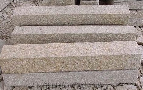 G682 Sunset Golden Granite Curbstone,Rusty Yellow Granite Kerbstone, Roadside Stone
