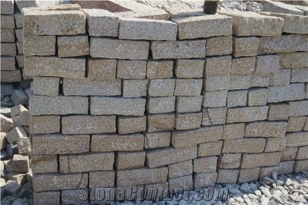 G682 Sunset Golden Granite Curbstone,Rusty Yellow Granite Kerbstone, Roadside Stone