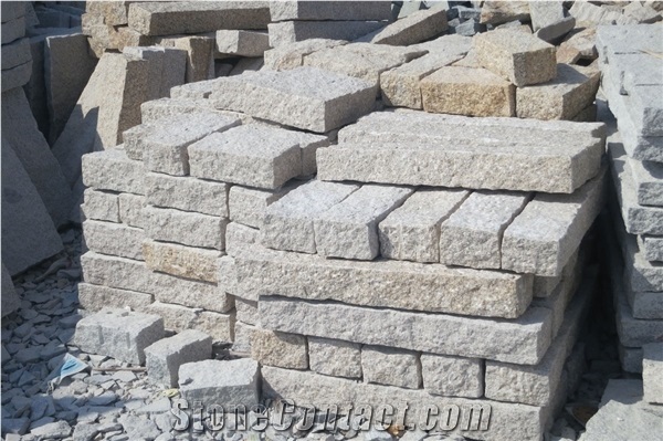 G682 Sunset Golden Granite Curbstone,Rusty Yellow Granite Kerbstone, Roadside Stone